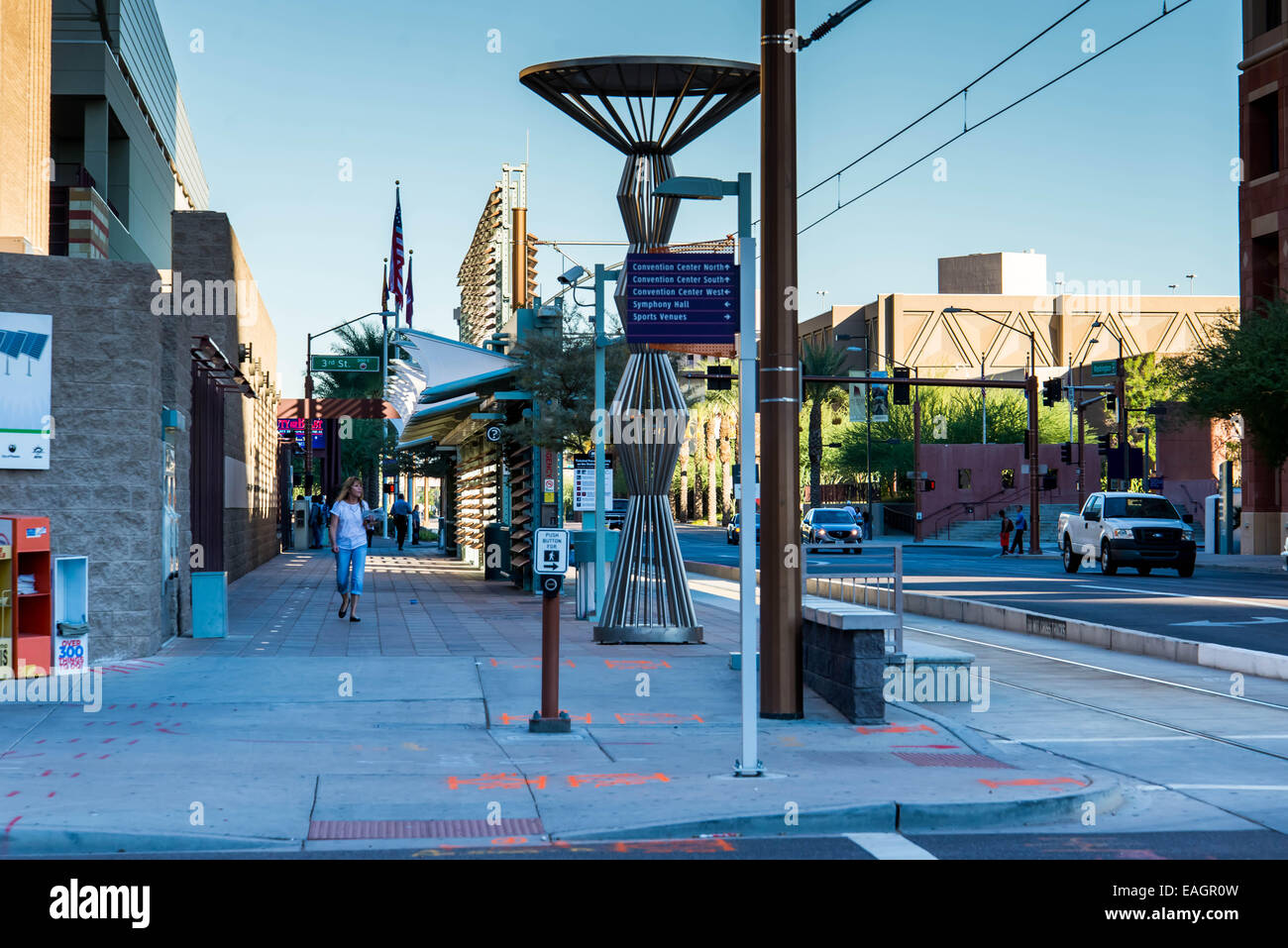 Streetscapes urbano e gli edifici nel centro cittadino di Phoenix, Arizona Foto Stock