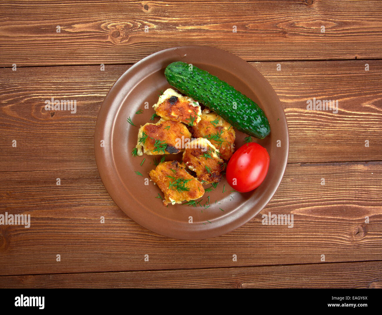 Pollo peccato freir - pepite di pollo Foto Stock