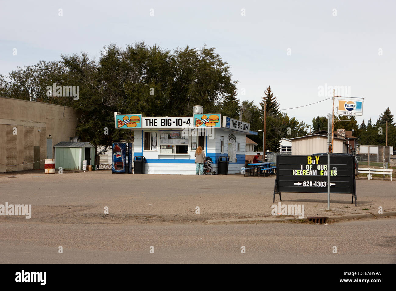 Piccola strada diner leader Saskatchewan Canada Foto Stock