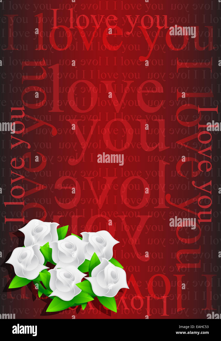 Ti amo fiori illustration design Foto Stock