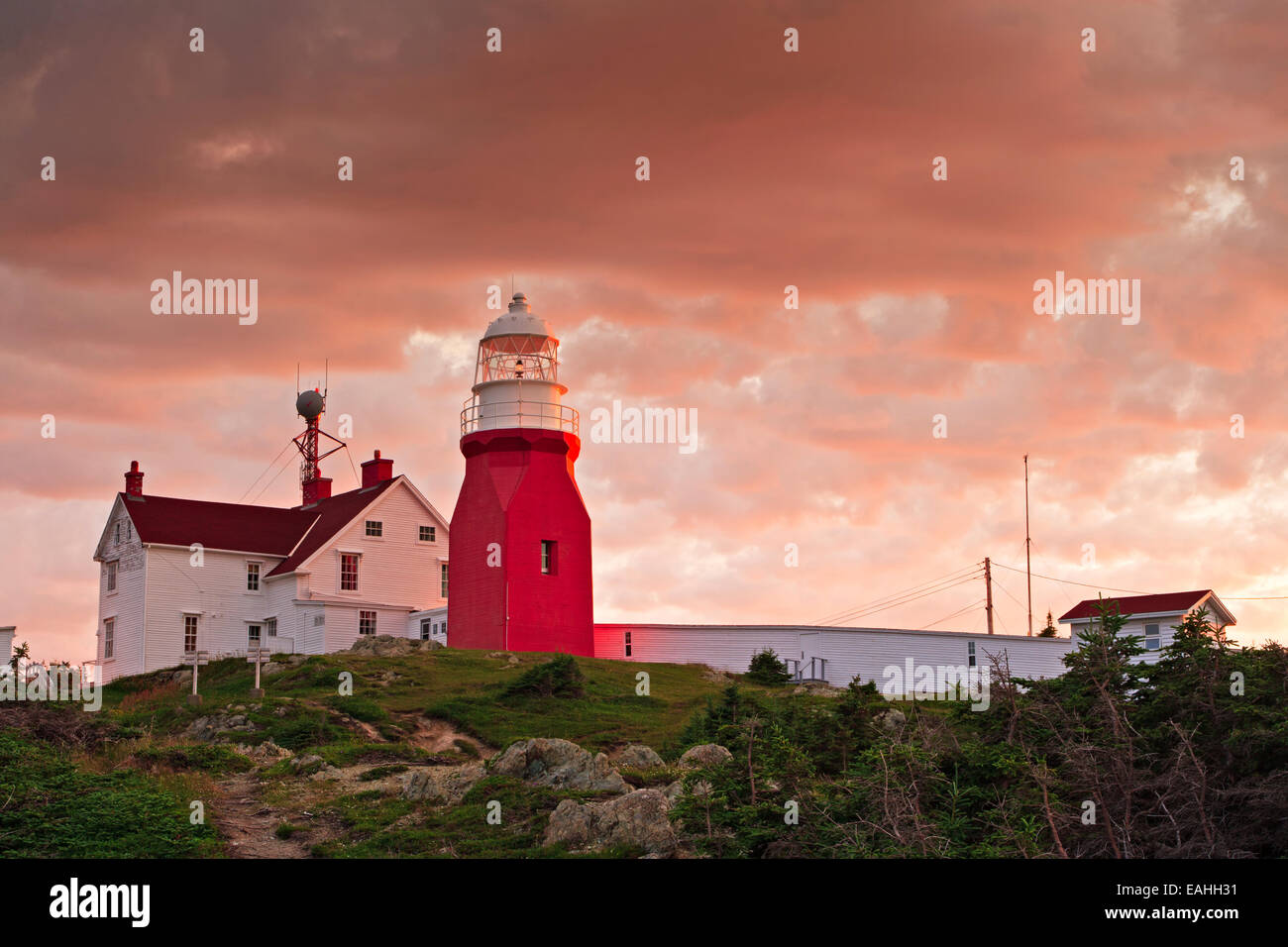 Twillingate lunga Point Lighthouse, strada per le isole, Notre Dame Bay, Terranova Labrador, Canada. Foto Stock