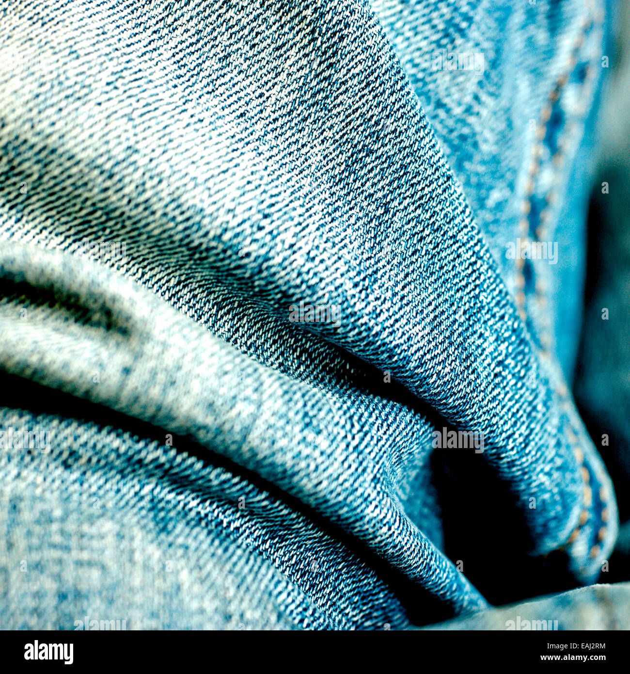 Macro dettaglio di jeans blu Foto Stock