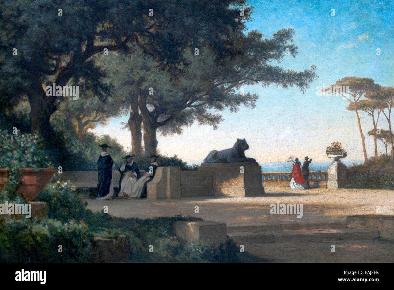 Tombeau de Néron dans la campagne de Roma - Tomba di Nerone nella campagna romana da Jean Charles Remond 1795-1875 Francia Foto Stock