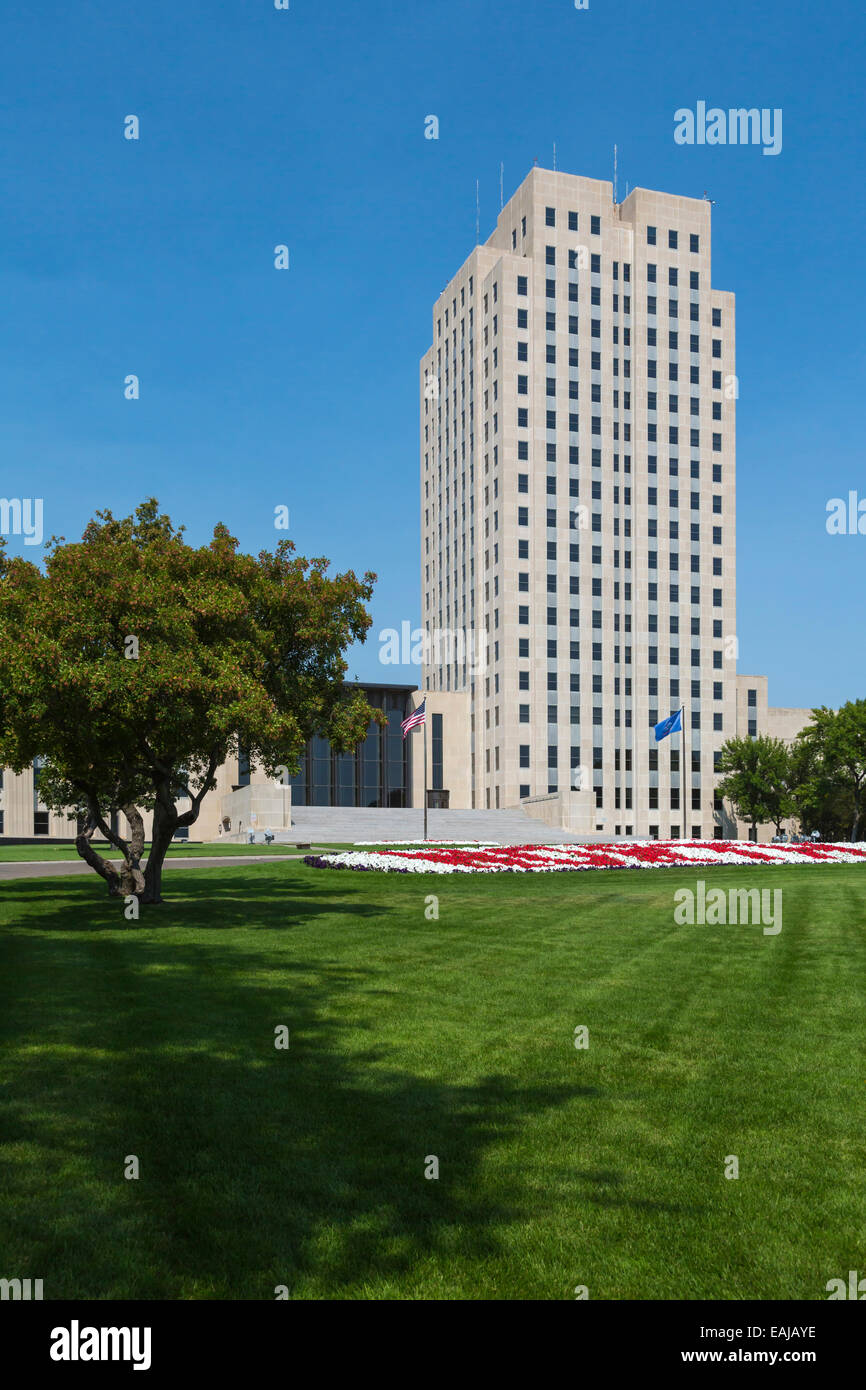 Dello stato del North Dakota Building di capitale in Bismarck North Dakota, Stati Uniti d'America. Foto Stock