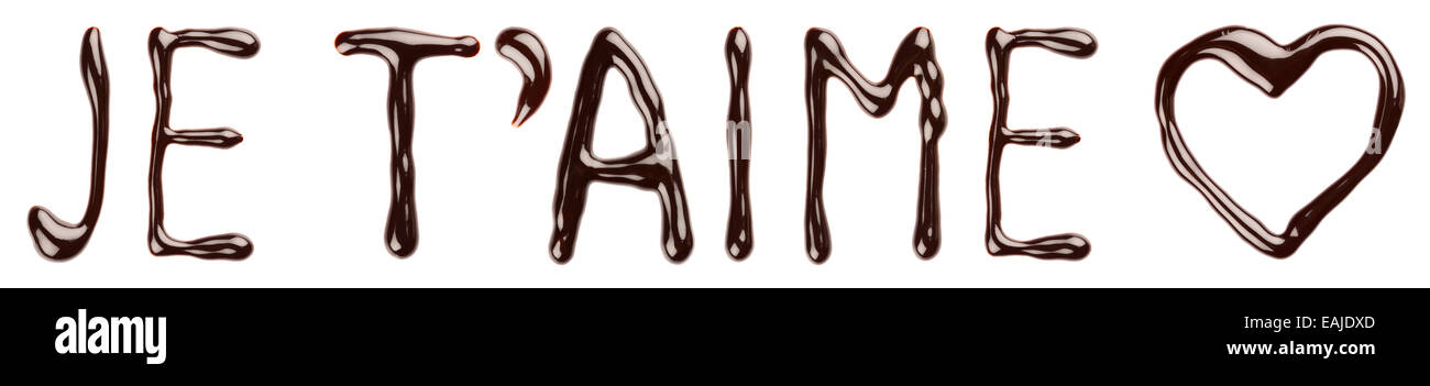 Il cioccolato Je t'aime Foto Stock