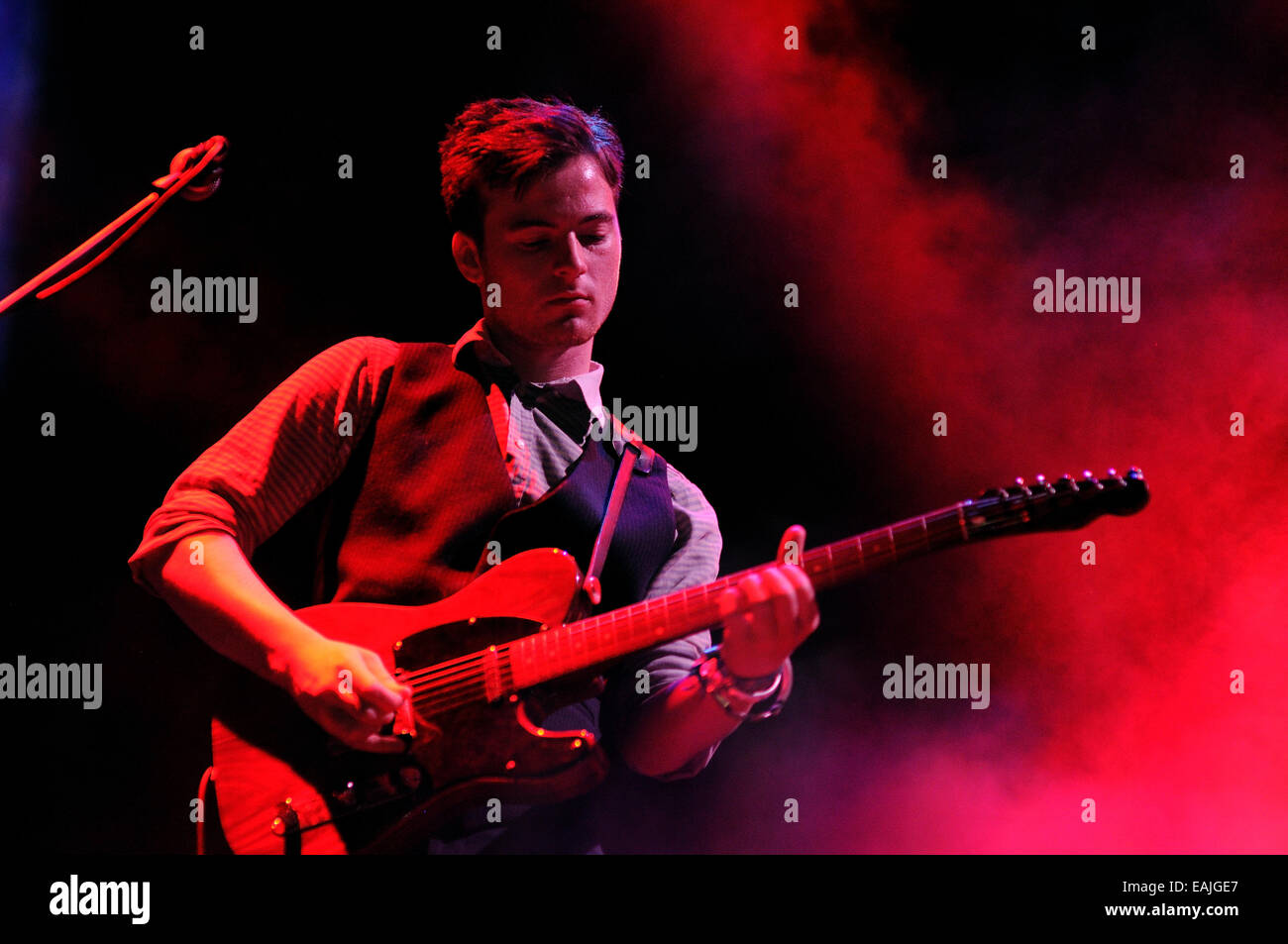 BENICASIM, Spagna - 18 Luglio: Poco Green Cars, un indie rock band di Dublino (Irlanda), esegue a FIB. Foto Stock