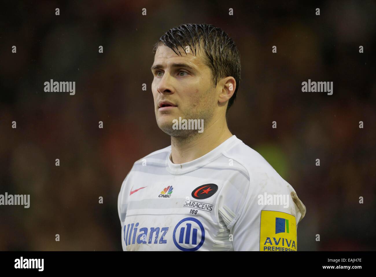 Leicester, Regno Unito. Xvi Nov, 2014. Richard Wigglesworth dei Saraceni - Rugby Union - Aviva Premiership - Leicester Tigers vs Saraceni - Stagione 2014/15 - 16 novembre 2014 - Foto Malcolm Couzens/Sportimage. Credito: csm/Alamy Live News Foto Stock