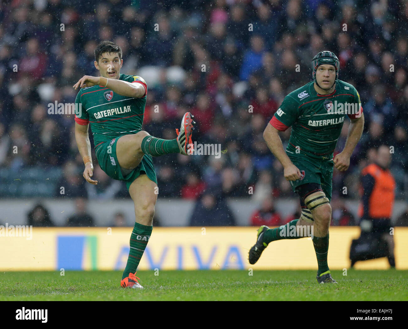 Leicester, Regno Unito. Xvi Nov, 2014. Owen Williams di Leicester Tigers Rugby - Unione europea - Aviva Premiership - Leicester Tigers vs Saraceni - Stagione 2014/15 - 16 novembre 2014 - Foto Malcolm Couzens/Sportimage. Credito: csm/Alamy Live News Foto Stock