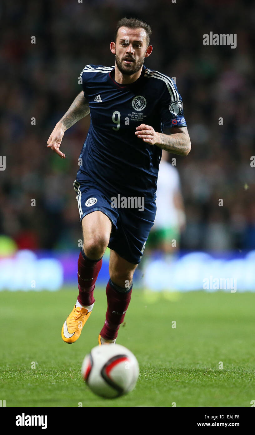 Glasgow, Regno Unito. Xiv Nov, 2014. Steven Fletcher di Scozia - UEFA EURO 2016 Qualifier - Scozia vs Repubblica di Irlanda - Celtic Park Stadium - Glasgow - Scozia - XIV Novembre 2014 - Picture Simon Bellis/Sportimage © csm/Alamy Live News Foto Stock