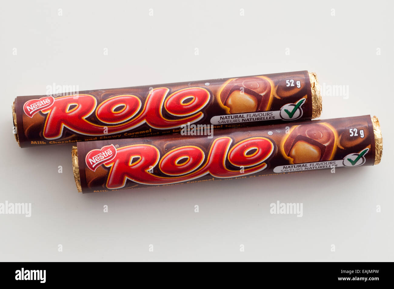 Tubi di Rolo candy, un prodotto dolciario da Nestlé, tranne che negli Stati Uniti dove è realizzato sotto licenza da parte di Hershey Company. Foto Stock