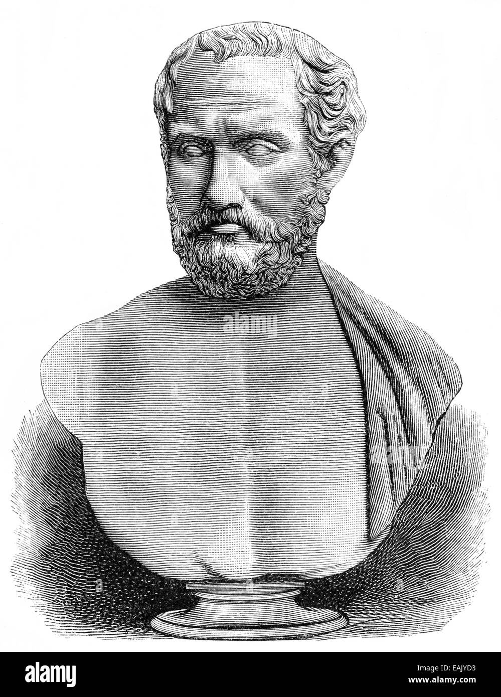 Busto di Tucidide, ca. 460 BC - ca. 395 BC, un greco storico e autore di Alimos , Büste von Thukydides, ca. 460 v. Chr. - Ca Foto Stock