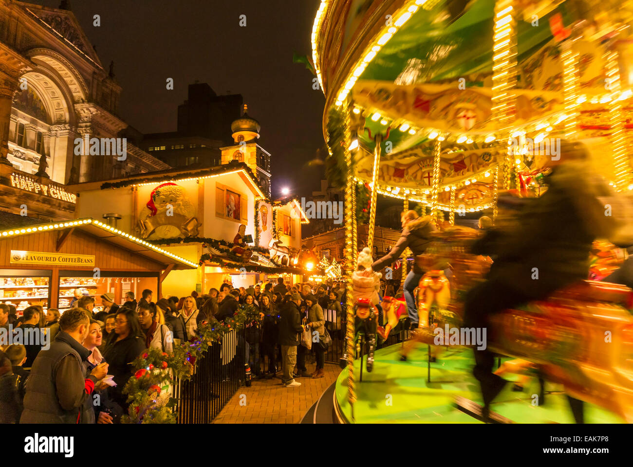 Birmingham mercatino di natale noto anche come Birmingham Frankfurt Christmas market Birmingham West Midlands England Regno Unito GB Europa Foto Stock