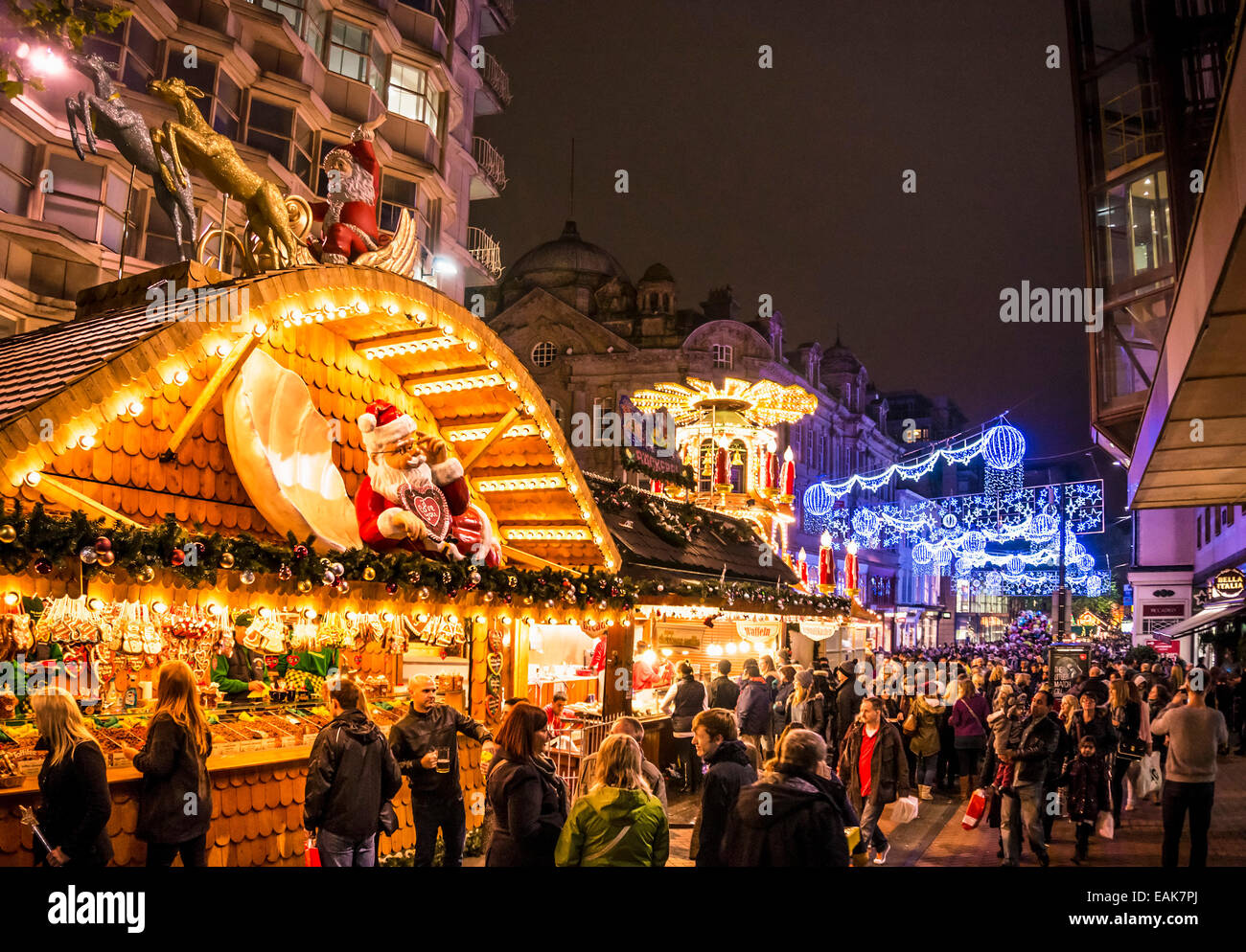 Birmingham mercatino di natale noto anche come Birmingham Frankfurt Christmas market Birmingham West Midlands England Regno Unito GB Europa Foto Stock