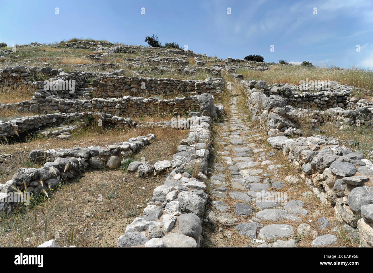 Antico insediamento minoico di Gourniá, sito archeologico, Gourniá, Creta, Grecia Foto Stock