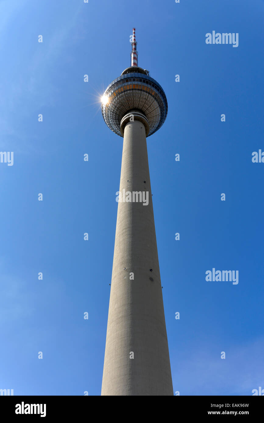 Berlino torre della TV ad Alexanderplatz, Berlin, Berlin, Germania Foto Stock