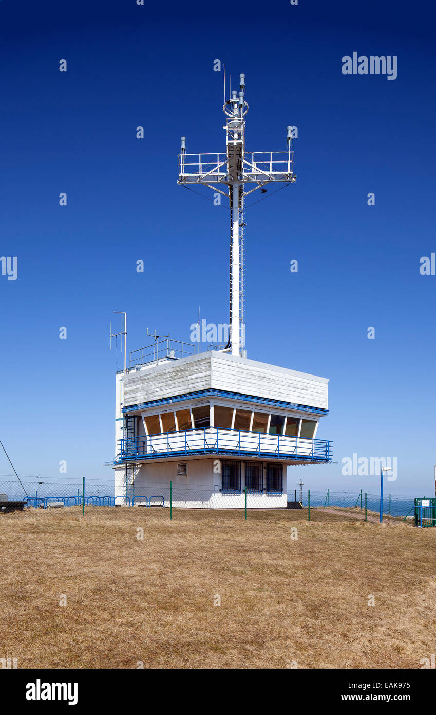 Stazione di segnale e il trasmettitore, Oberland, Isola di Helgoland, Schleswig-Holstein, Germania Foto Stock