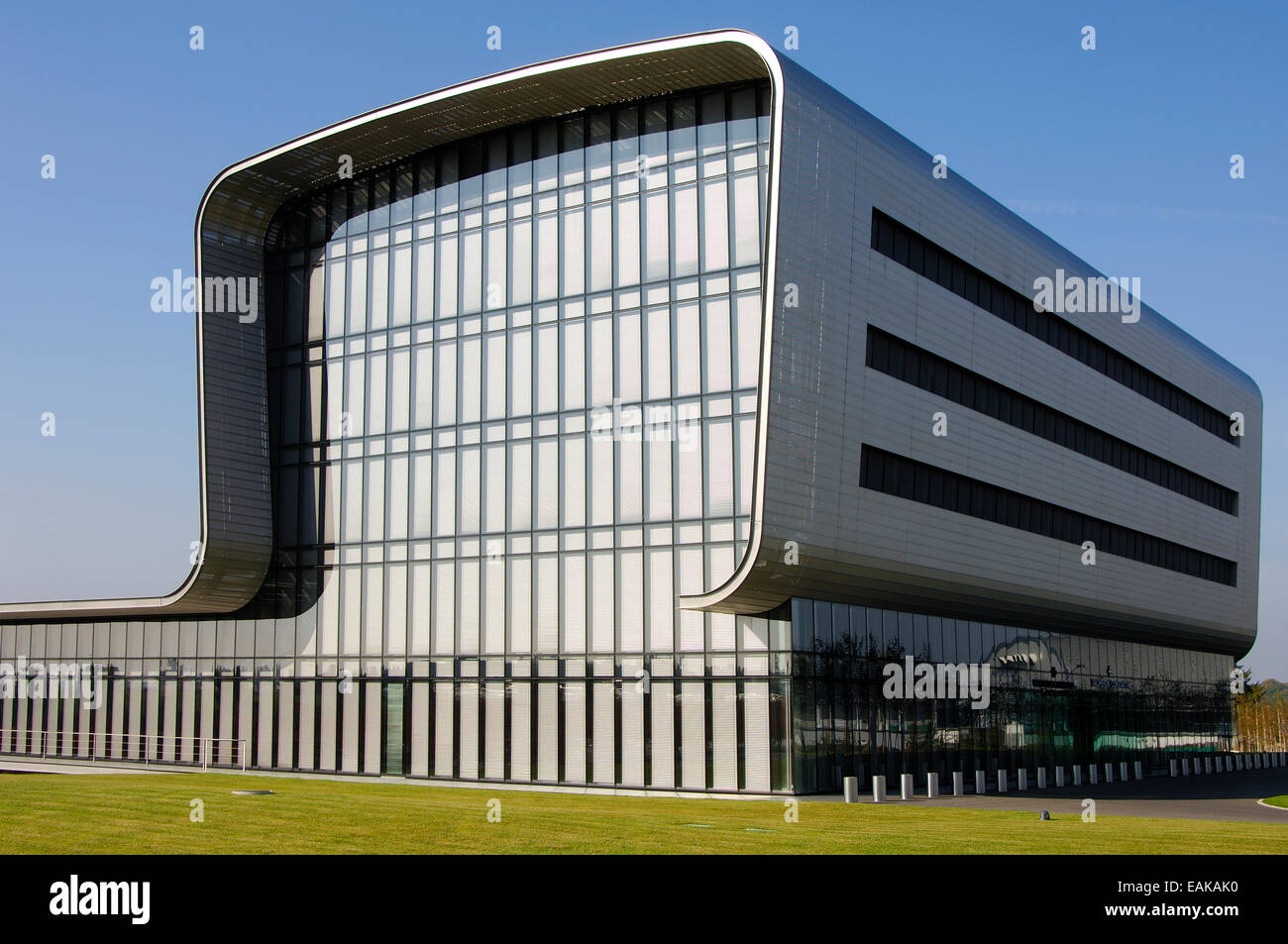 Fabbrica di orologi e sede di Vacheron Constantin, architetto Bernard Tschumi, Plan-les-Ouates, Cantone di Ginevra, Svizzera Foto Stock