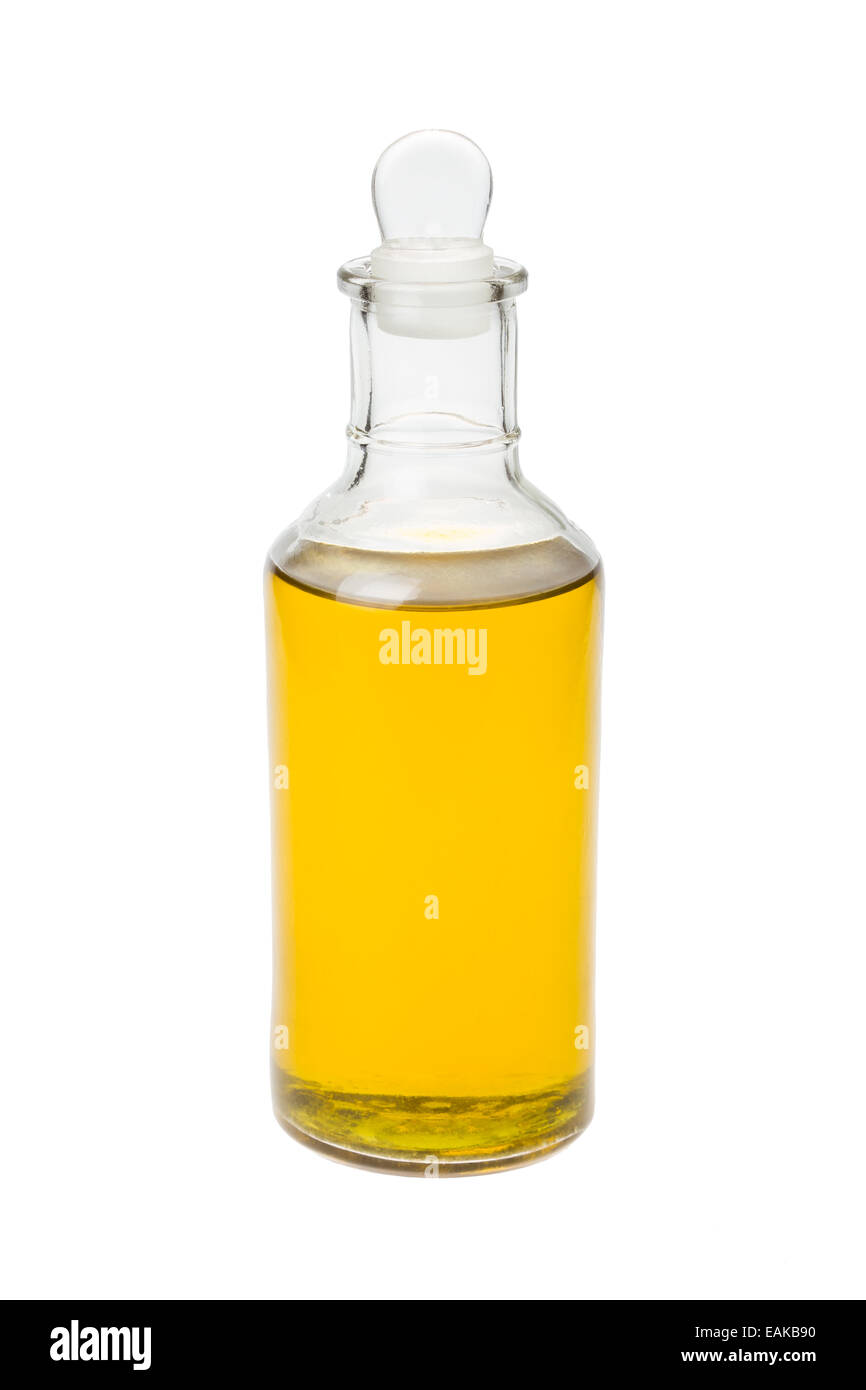 Bottiglia di olio con un tappo Foto Stock