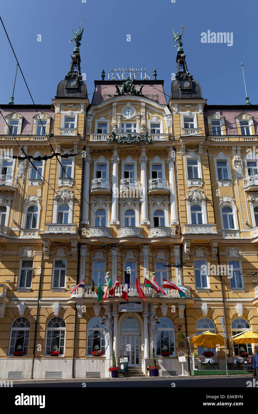 Grand Hotel Pacifik, Mariánské Lázně, Regione di Karlovy Vary, Bohemia Repubblica Ceca Foto Stock