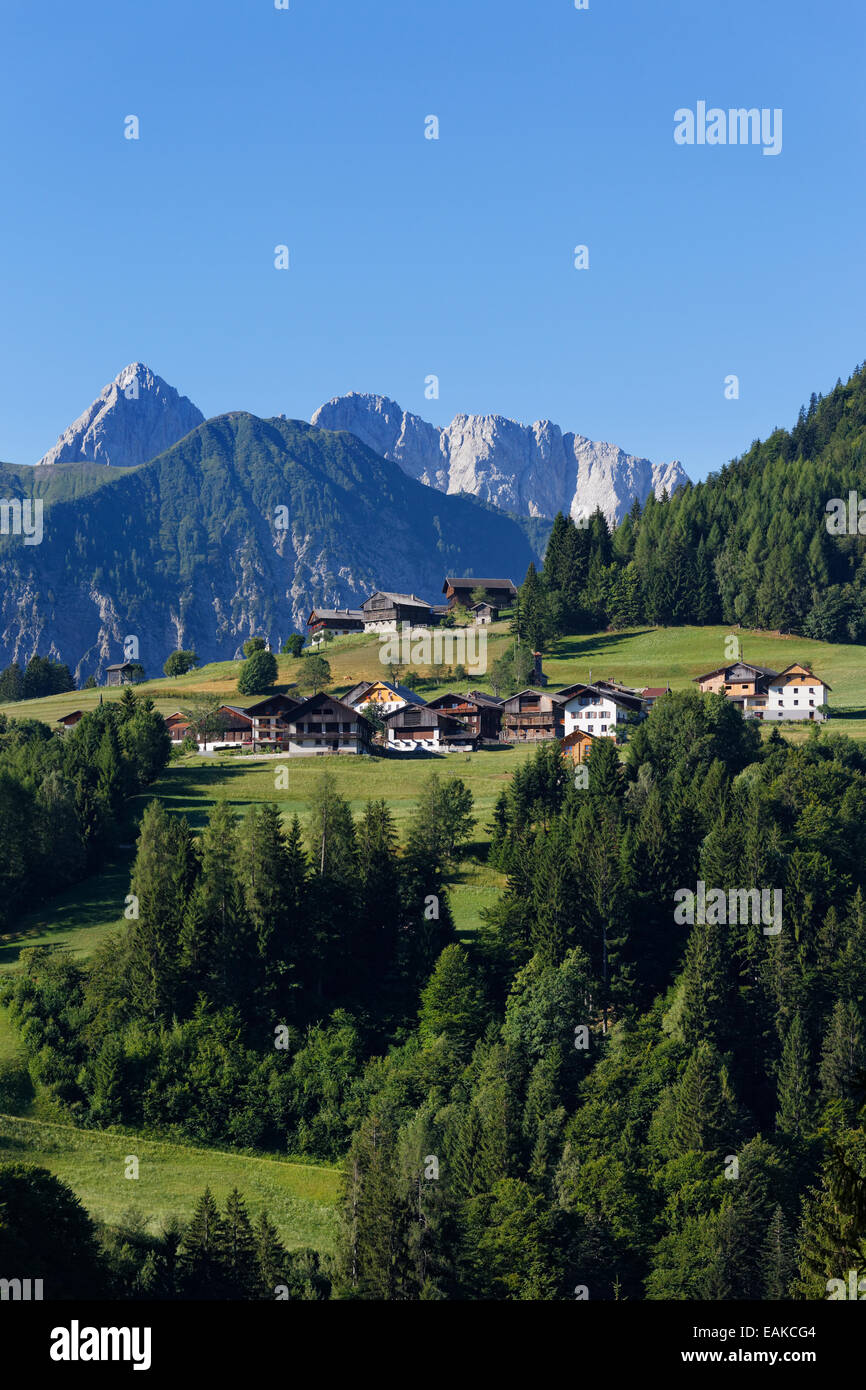 Le Alpi Carniche, villaggio della Nostra, Nostra, Lesachtal, Hermagor District, Carinzia, Austria Foto Stock