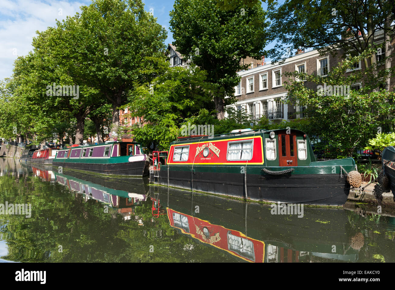 Casa barche sul Regent's Canal, London, Regno Unito Foto Stock