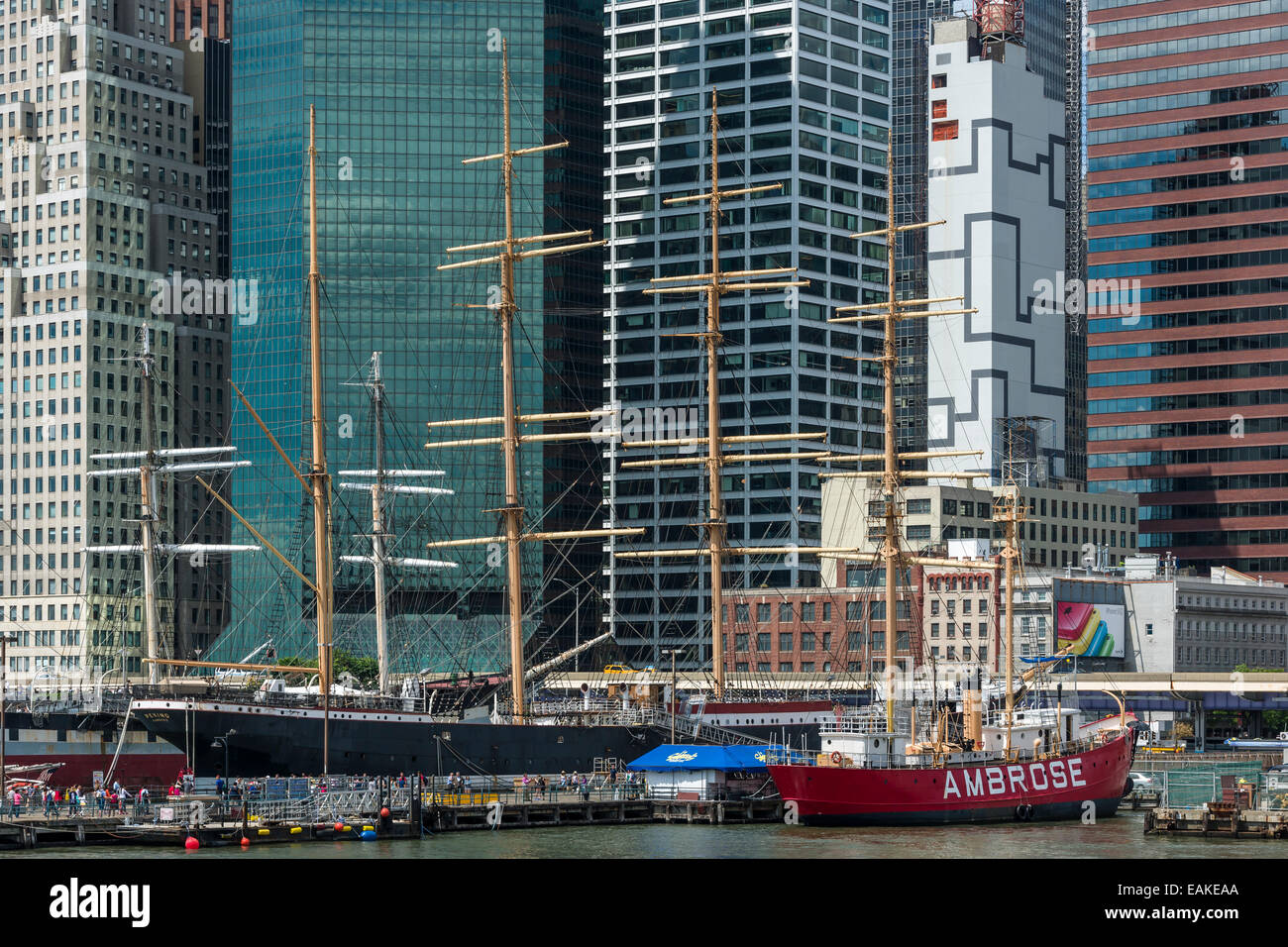 South Street Seaport in New York City borough di Manhattan - USA Foto Stock