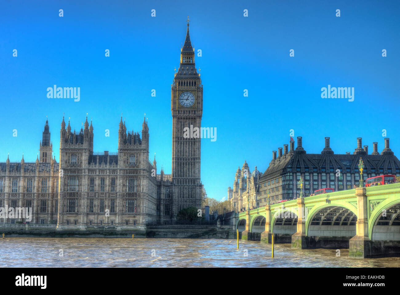 Il palazzo del parlamento di Londra. Big Ben Foto Stock