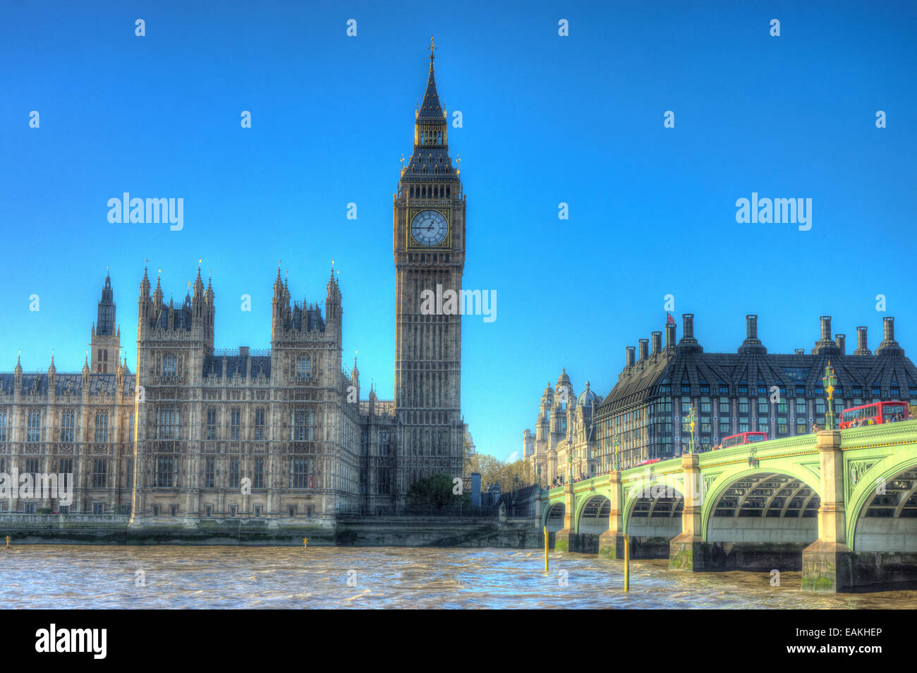 Il palazzo del parlamento di Londra. Big Ben Foto Stock