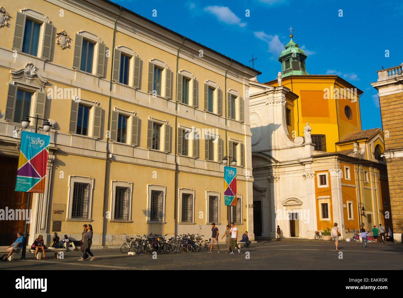 Piazza del Popolo, centro storico, Ravenna, Emilia Romagna, Italia Foto Stock