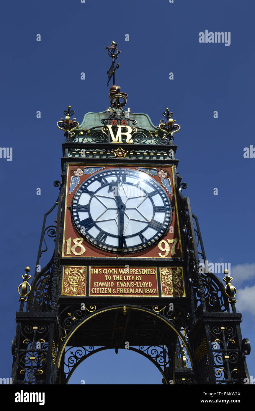 Eastgate Clock Tower in Chester Foto Stock