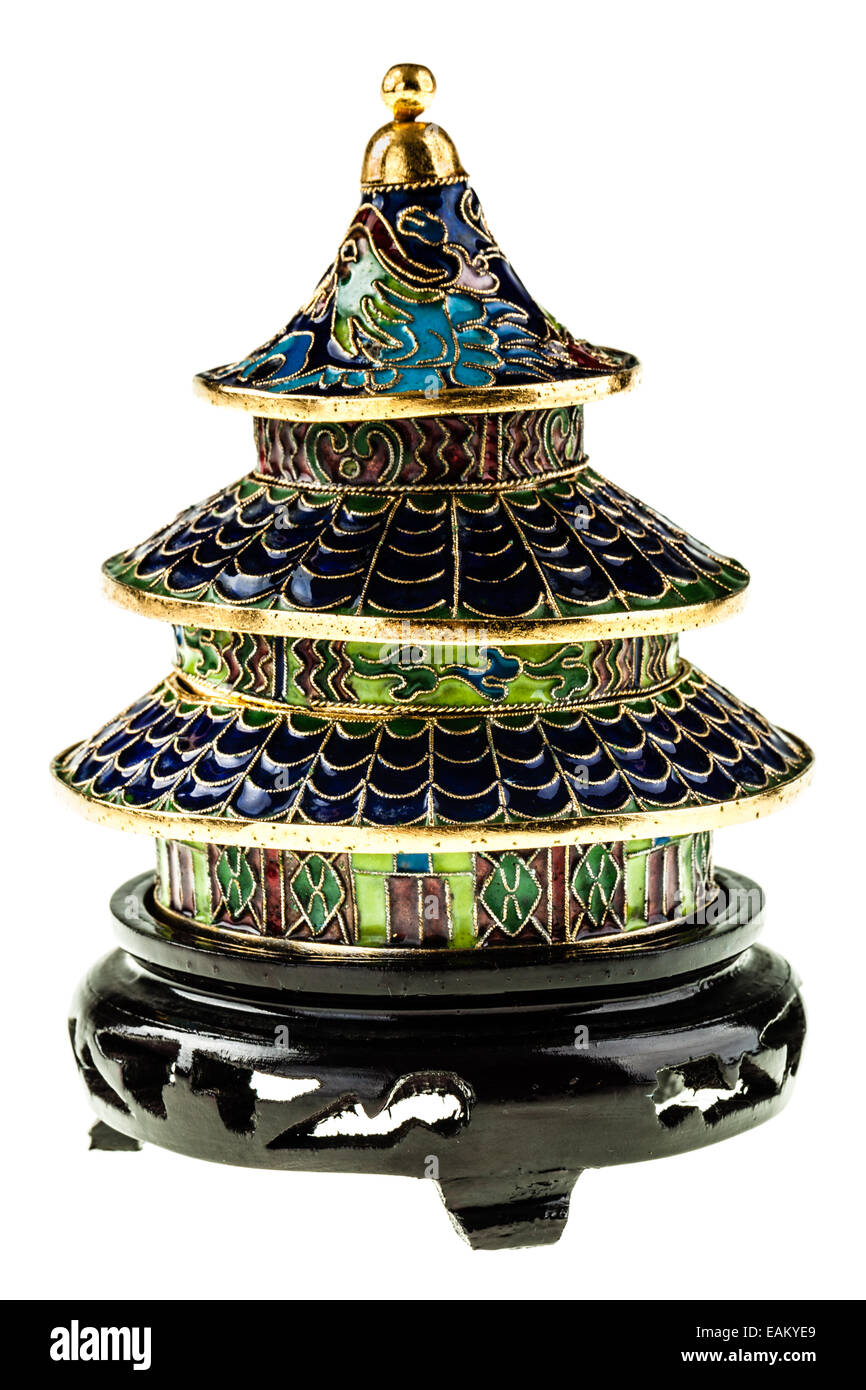 Riproduzione del tempio del cielo a Pechino isolate su un puro sfondo bianco Foto Stock