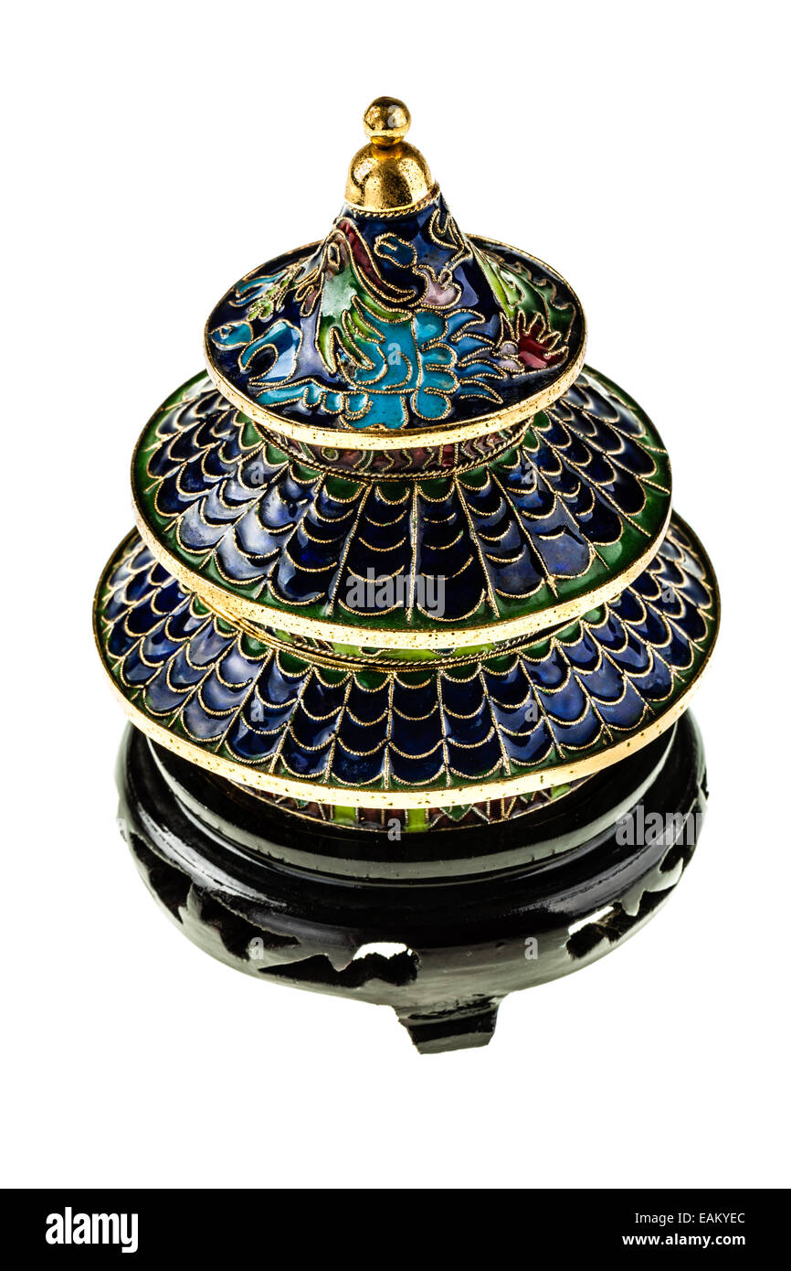 Riproduzione del tempio del cielo a Pechino isolate su un puro sfondo bianco Foto Stock