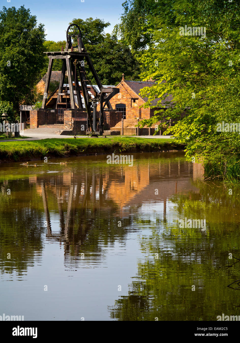 Shropshire Canal a Blists Hill cittadina vittoriana un museo a cielo aperto a Madeley Telford Regno Unito gestito da Ironbridge Gorge Museum Trust Foto Stock