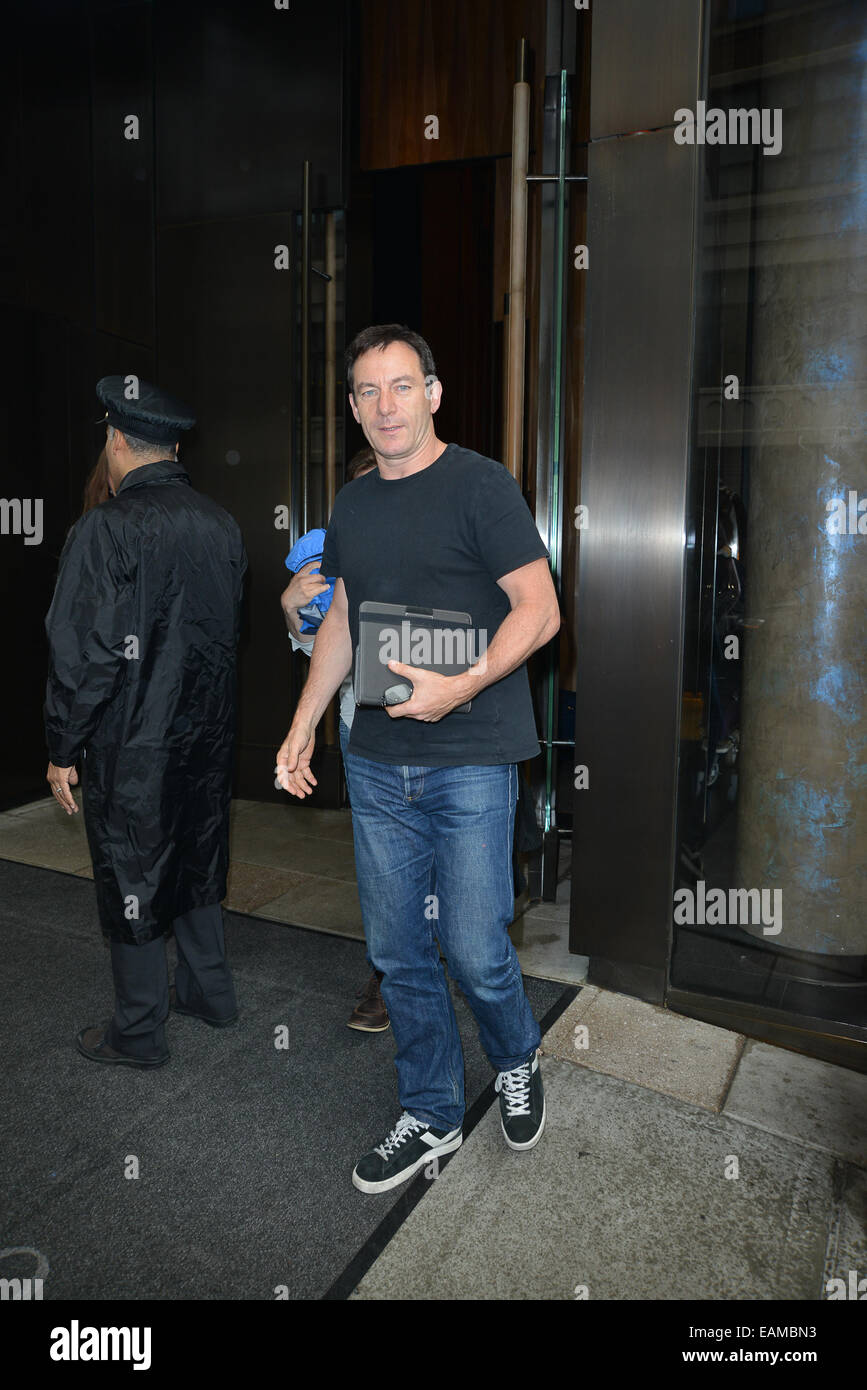 New York Candids dotate: Jason Issacs dove: Manhattan, New York, Stati Uniti quando: 15 Maggio 2014 Foto Stock