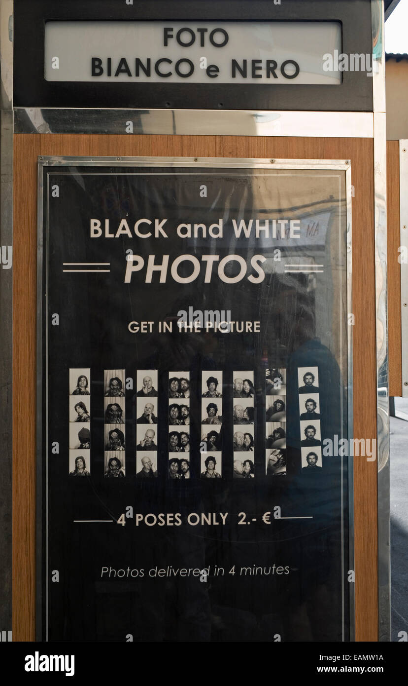 Un vecchio Photo Booth a Firenze, Italia Foto Stock