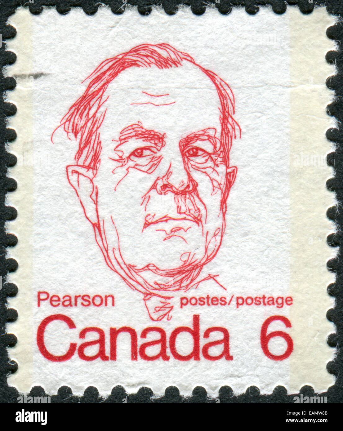 CANADA - circa 1973: francobollo stampato in Canada mostra Lester B. Pearson, circa 1973 Foto Stock