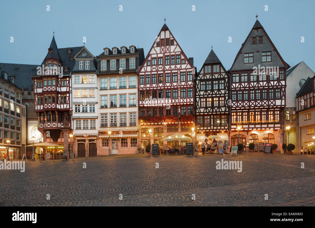 Romerberg, Frankfurt am Main, Hessen, Germania Foto Stock