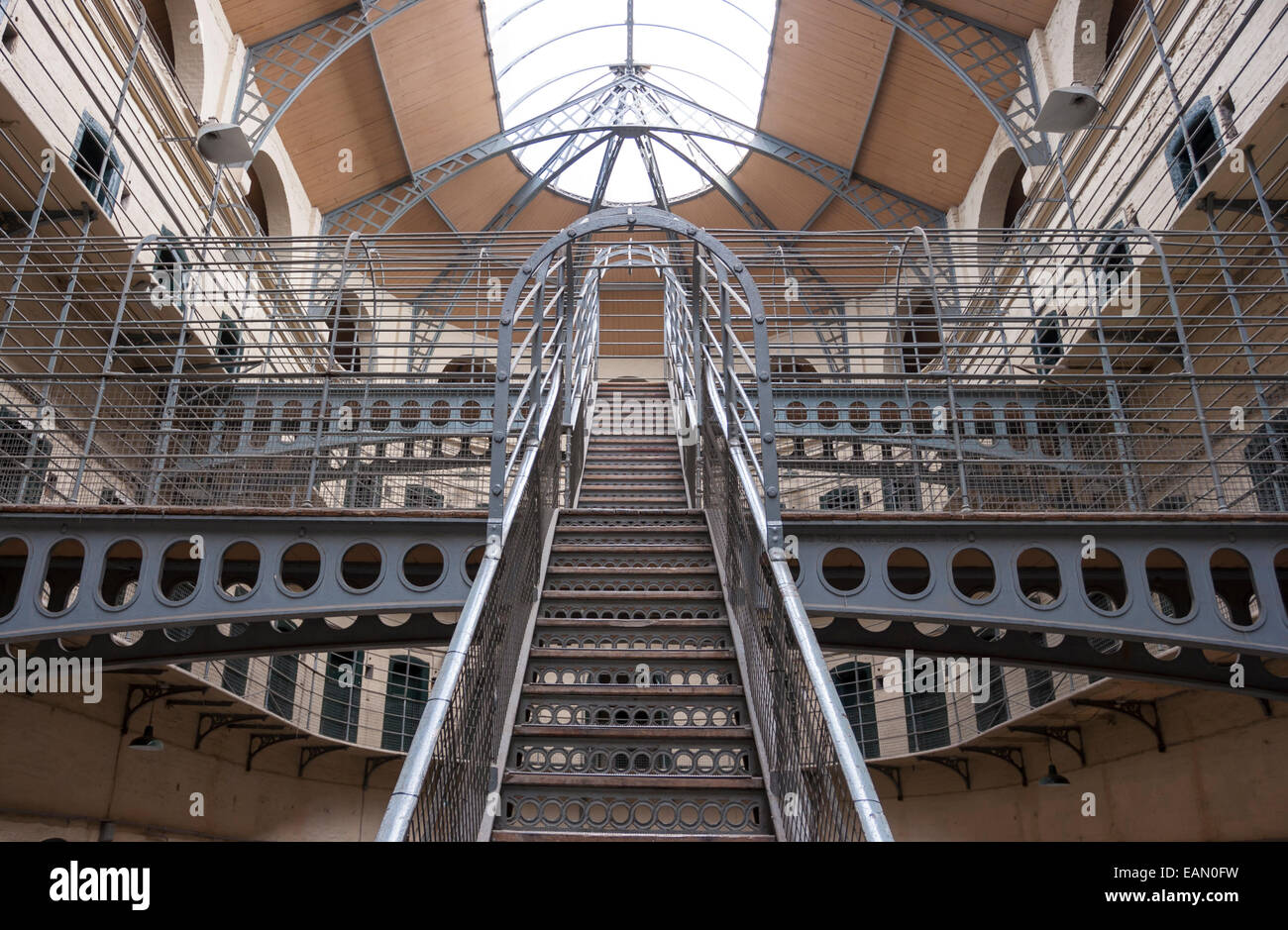 Dublino, Irlanda - 14 Ago:interno di Kilmainham Gaol in Dublin, Irlanda il 14 agosto, 2014 Foto Stock