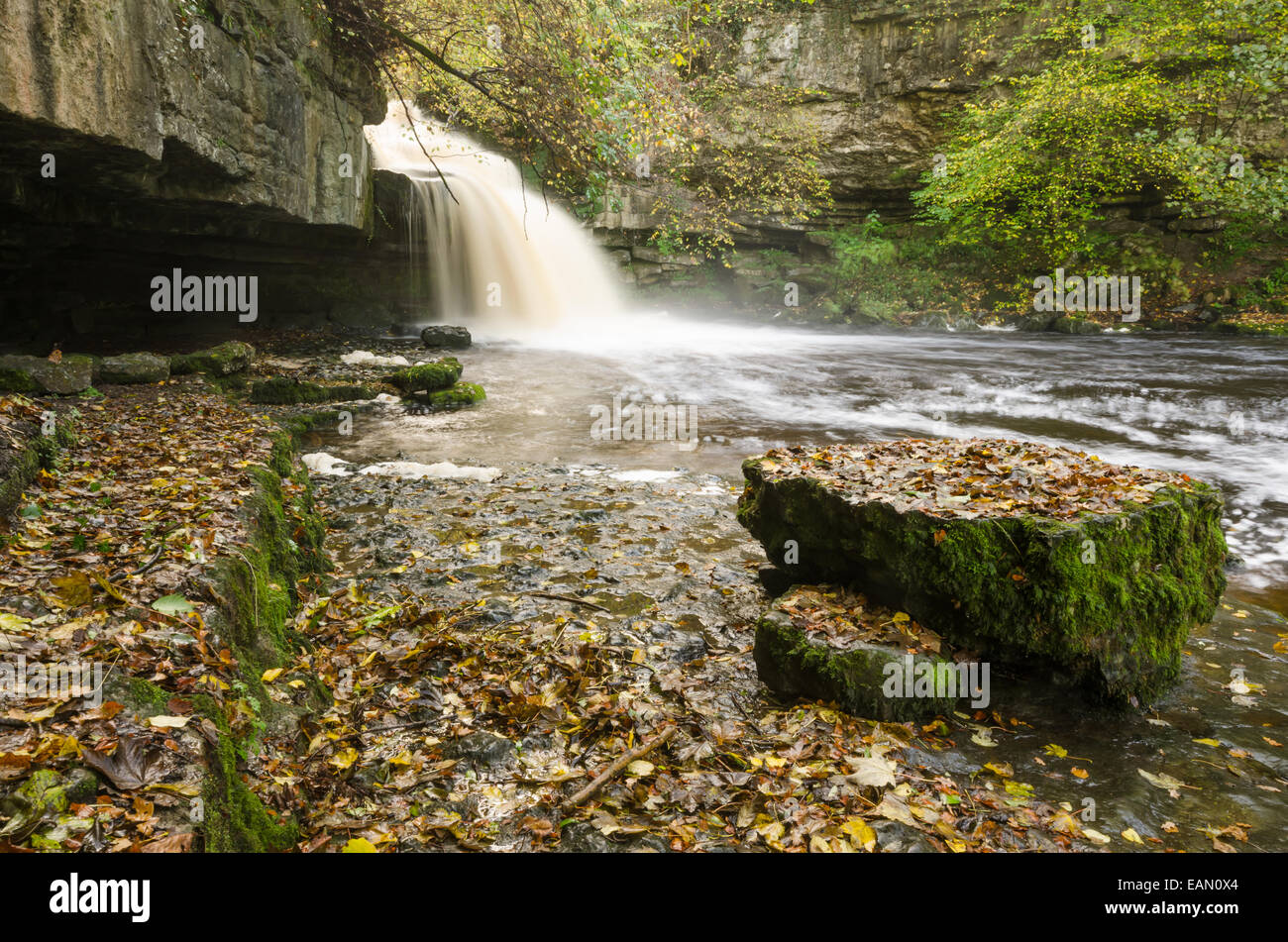Di West Burton waterfall - Calderone vigore Foto Stock