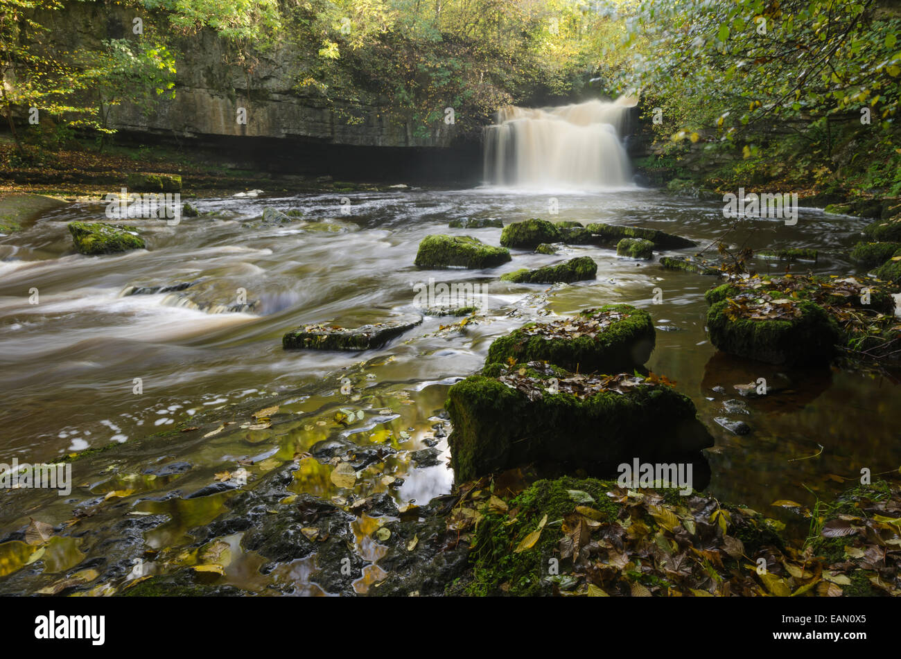 Di West Burton waterfall - Calderone vigore Foto Stock