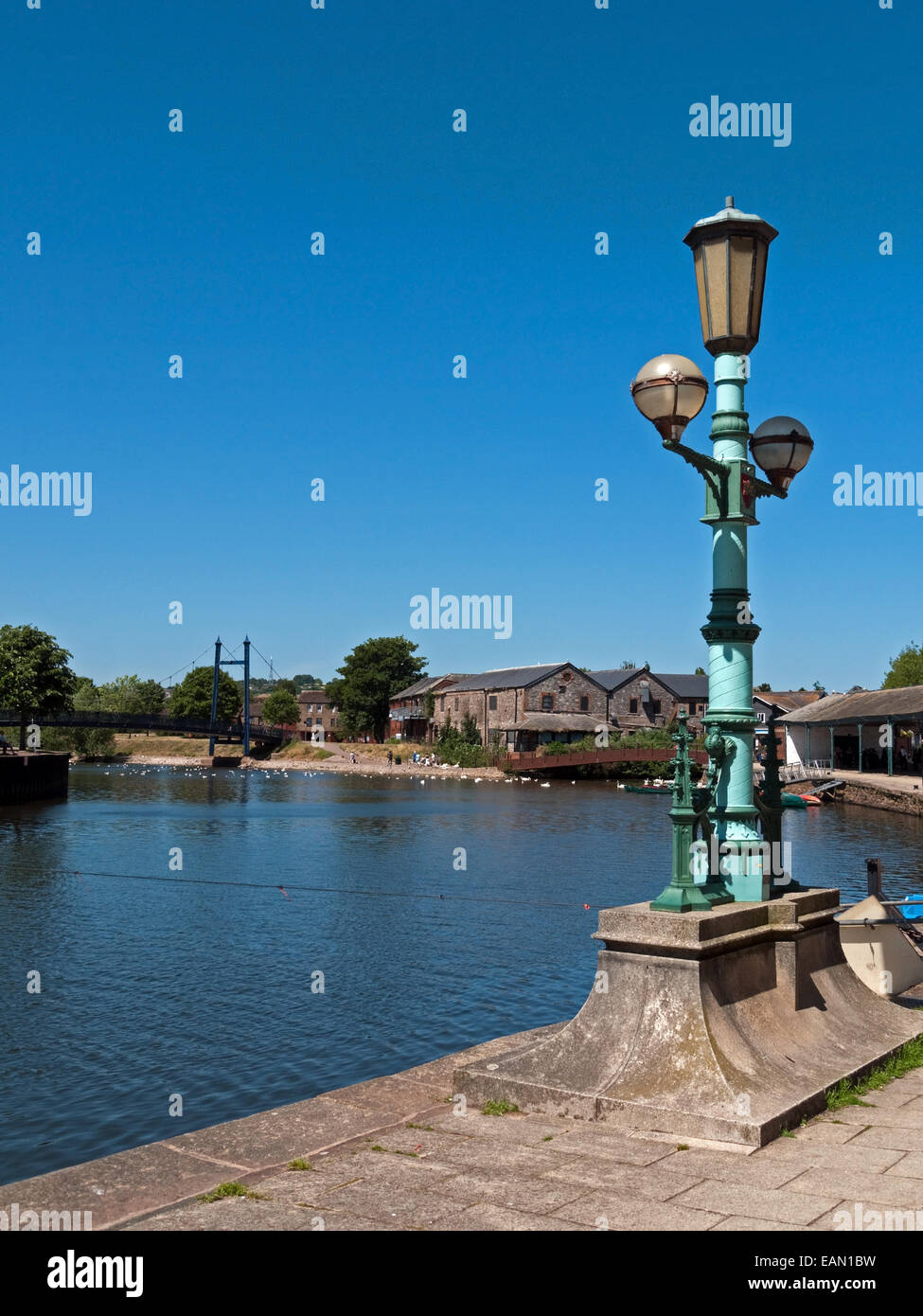 Il fiume Exe presso la storica zona di banchina di Exeter Devon, Inghilterra Foto Stock