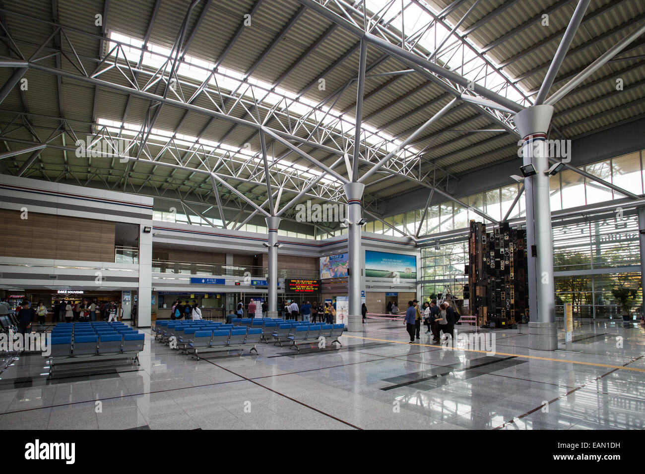 Dorasan Stazione ferroviaria costruita di recente nella DMZ, Corea del Sud. L'ultima stazione prima di Corea del Nord Foto Stock