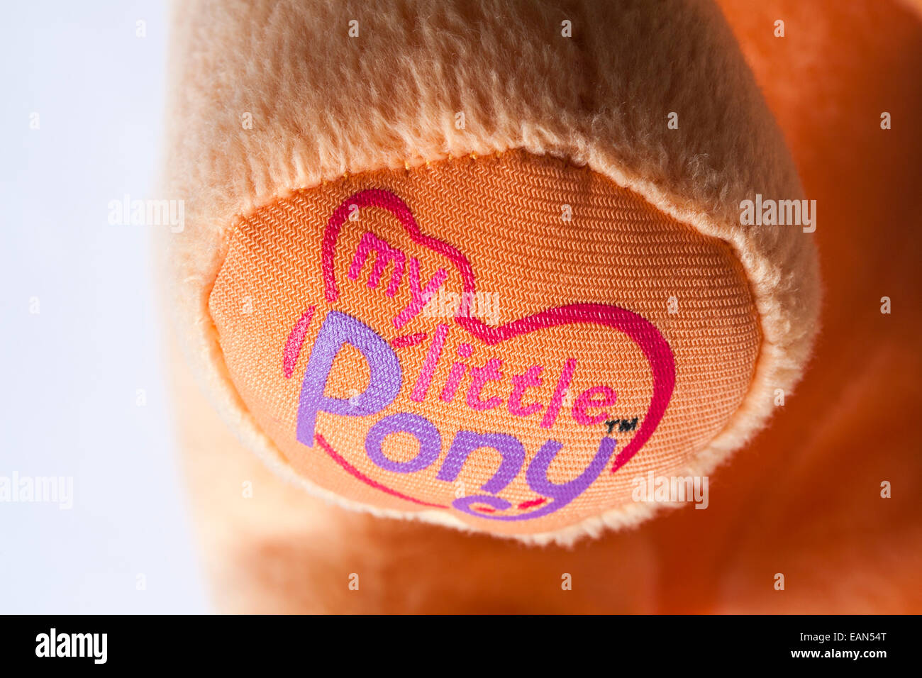 Il mio piccolo Pony logo sul piede del mio piccolo Pony morbido peluche Foto Stock