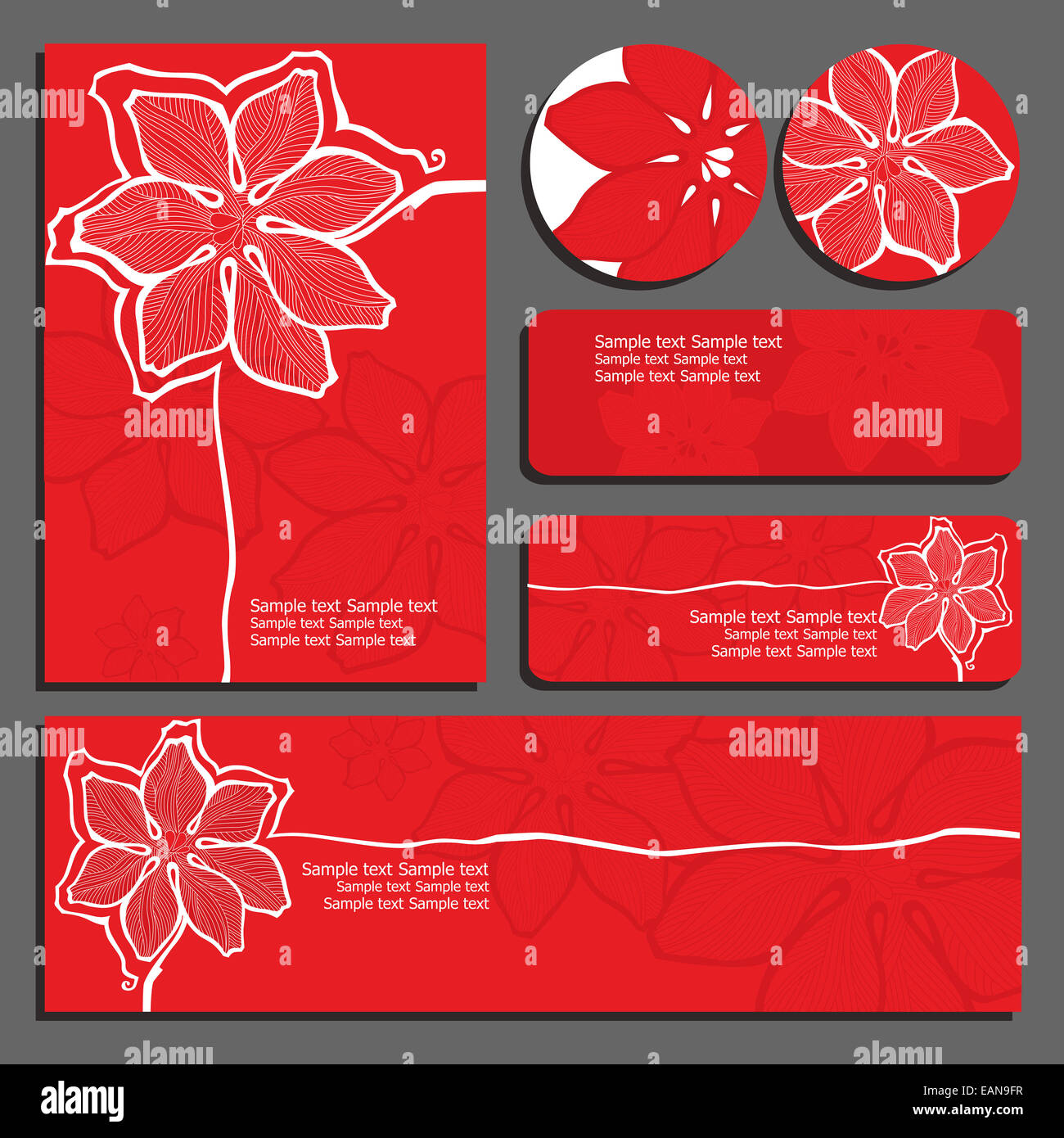 Red inviti e volantini Foto Stock