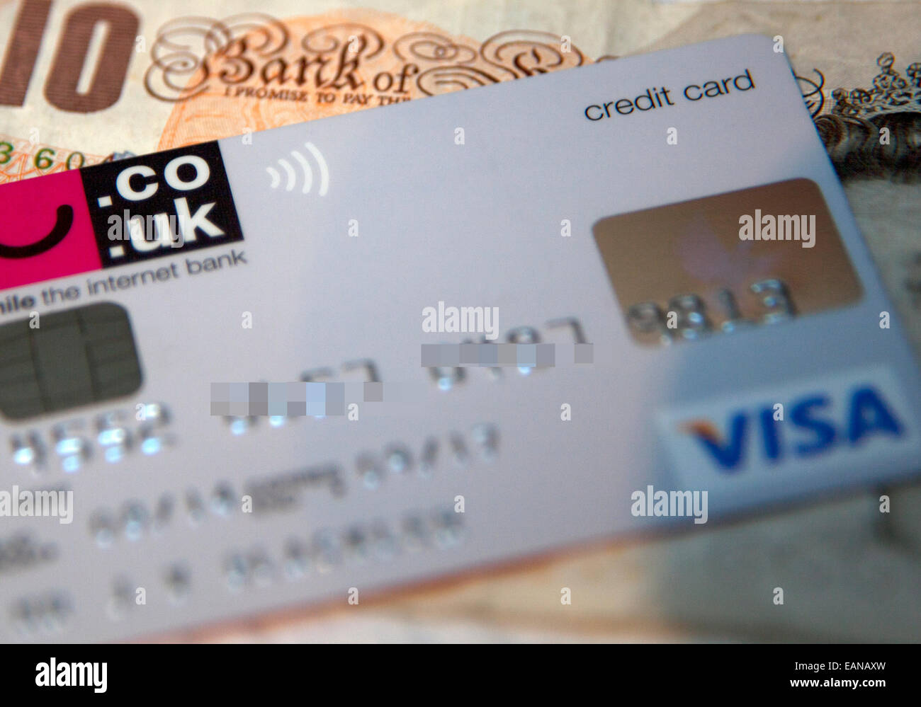 Pagamento Contactless simbolo sulla carta bancaria, Londra Foto Stock