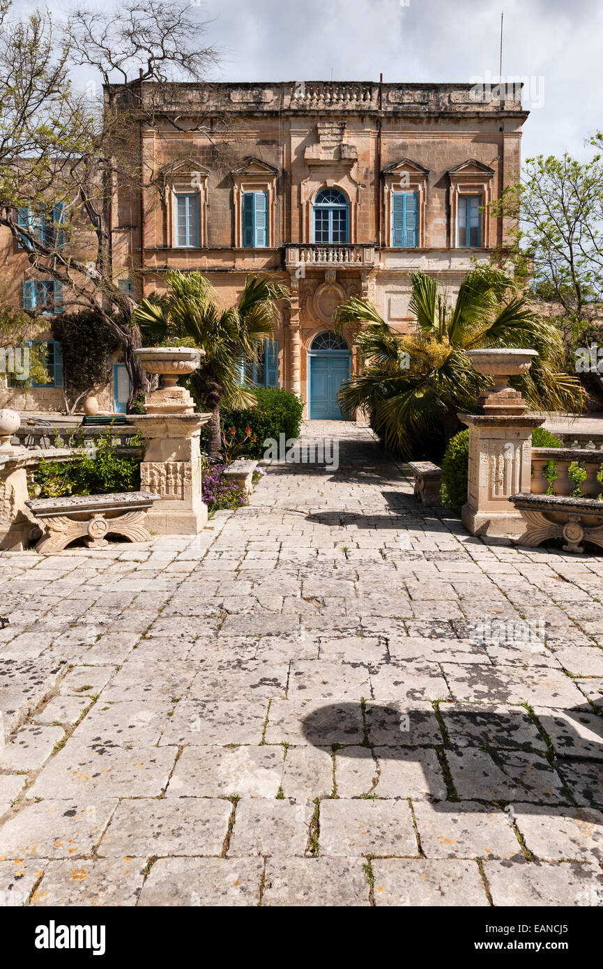 Villa Bologna, una bella casa barocca 18c con un notevole giardino ad Attard, Malta Foto Stock