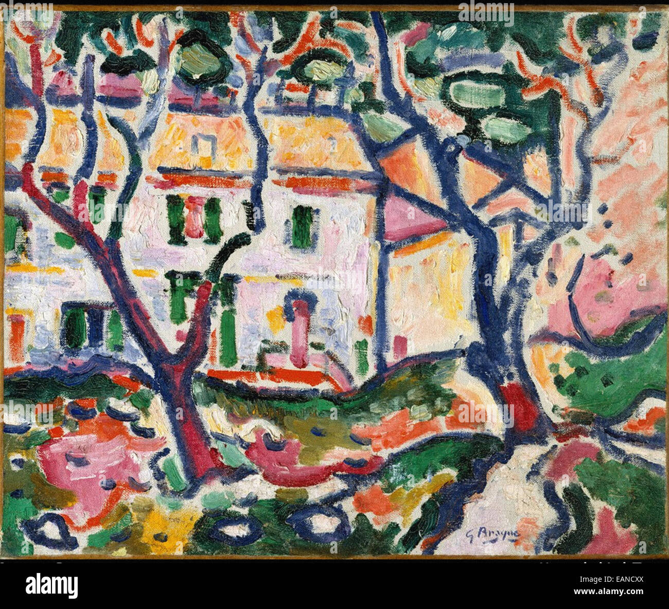 Georges Braque Casa dietro gli alberi Foto Stock