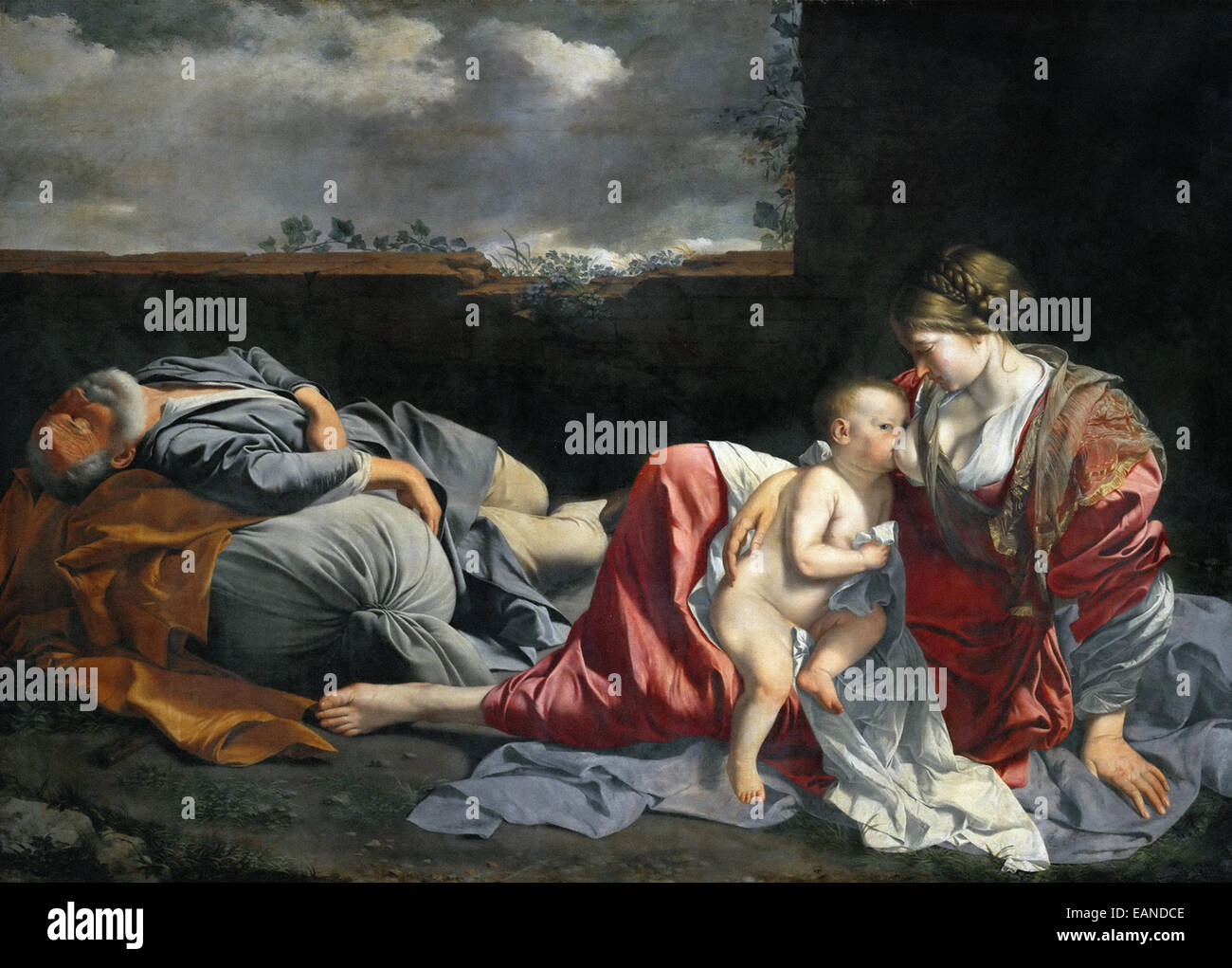 Orazio Gentileschi resto sulla fuga in Egitto Foto Stock