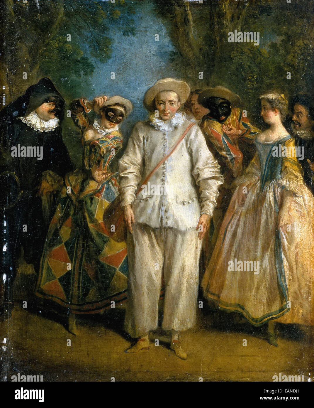 Nicolas Lancret Commedia dell'Arte i giocatori Foto Stock