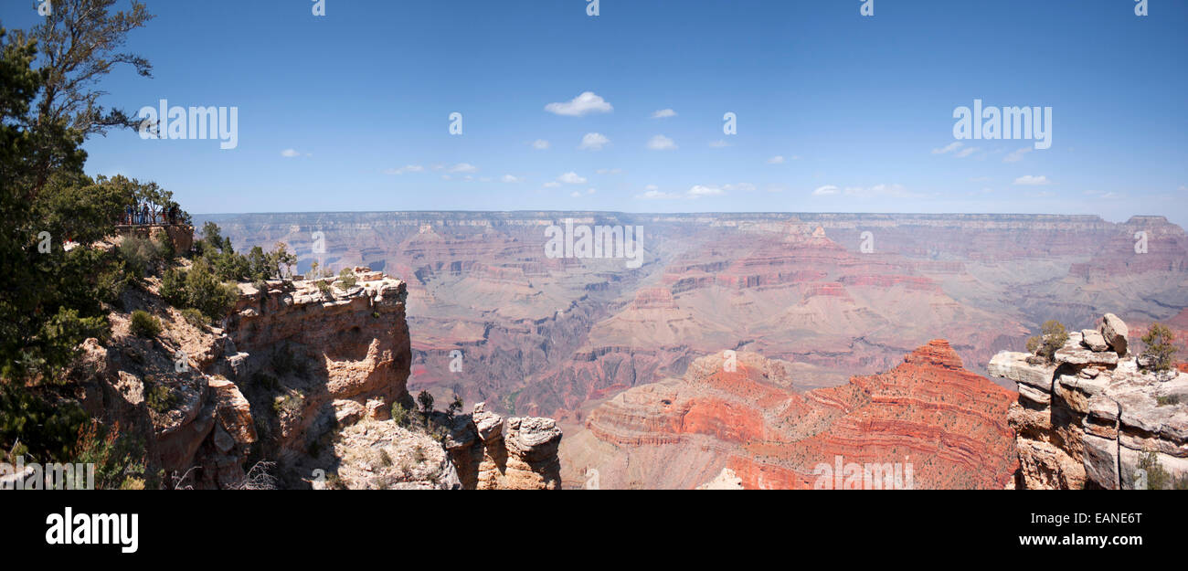 Vista panoramica dal bordo Sud del Grand Canyon, Arizona, Colorado, Stati Uniti d'America. Foto Stock